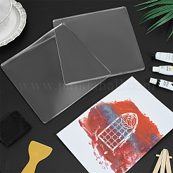工芸品用のシリコン製再利用可能なゲル印刷プレート  正方形  180x180x7.5mm&nbsp;DIY-WH0816-134B