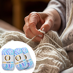 3本撚り綿糸3束  織り用  編み物とかぎ針編み  紫色のメディア  2mm&nbsp;YCOR-DJ0001-06B