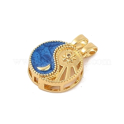 Brass Micro Pave Cubic Zirconia Pendants&nbsp;KK-R100-04G