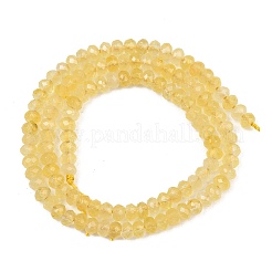 染め天然マレーシアジェイド翡翠ロンデルビーズ連売り  多面カット  ゴールド  4x2~3mm  穴：1mm  約110~115個/連  14インチ&nbsp;G-E316-2x4mm-47