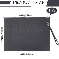 長方形のPUレザー会議ファイルバッグ  ファイルポケット  合金ジッパー付き  ブラック  263x346x2mm&nbsp;AJEW-WH20019-115B