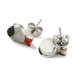 アクリルフィッシュスタッドピアス  304ステンレススチールイヤリング  ステンレス鋼色  8x10.5mm&nbsp;EJEW-P233-01P