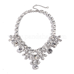 Alloy Full Crystal Rhinestone Geometric Bib Necklaces for Women&nbsp;FS-WG56FB9-01