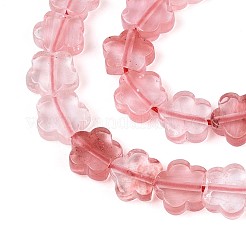 チェリークォーツガラスビーズ連売り  スター  5.5~6x6~6.5x2~3mm  穴：0.7~0.8mm  約63~65個/連  14.76~15.16インチ（37.5~38.5cm）&nbsp;LS-G-N257-24A-10