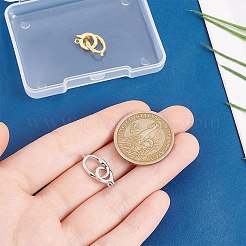 2個2色925スターリングシルバー折りたたみ式留め金  オーバル  スタンプ925個付き  ミックスカラー  オーバル：15x9x1.5mm  穴：1.2mm  リング：10.5x9x2mm  穴：1.4mm  1pc /カラー&nbsp;STER-AR0001-03