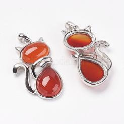 Natural & Synthetic Mixed Stone Kitten Pendants&nbsp;G-G713-B