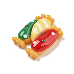 クリスマステーマの不透明樹脂デコデンカボション  キャンディ  19x28x6mm&nbsp;CRES-B022-05D