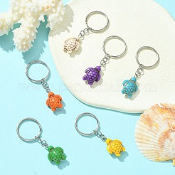 Dyed Synthetic Turquoise Sea Turtle Pendant Keychain&nbsp;KEYC-JKC00641