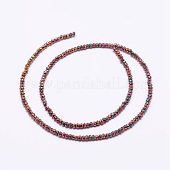 電気メッキガラスビーズセット  フルメッキ  多面カット  ロンデル  カラフル  2.5x1.5~2mm  穴：0.5mm  約185~190個/連  13.7インチ〜14.1インチ&nbsp;X-EGLA-K010-FP03