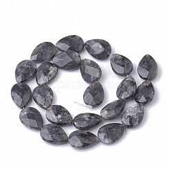 天然石ラブラドライトビーズ連売り  多面カット  ティアドロップ  18x13x5mm  穴：1mm  約22個/連  15.5インチ&nbsp;G-S292-17