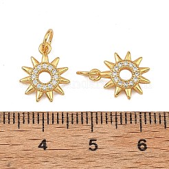 Brass Micro Pave Clear Cubic Zirconia Charms&nbsp;KK-F941-40C-G