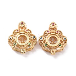 Brass Micro Pave Colorful Cubic Zirconia Locket Pendants&nbsp;KK-G390-29MG