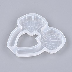 ホタテ形のペンダントシリコンモールド  レジンキャストペンダントモールド  UVレジン用  エポキシ樹脂ジュエリー作り  ホワイト  70x78x6mm  穴：3mm  内径：65.5x72mm&nbsp;DIY-I036-21