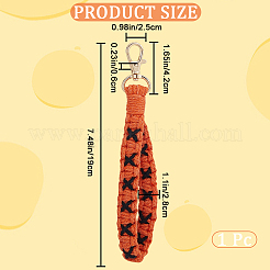 Cotton Handmade Braided Wrist Lanyard Pendant Decorations&nbsp;KEYC-WH0007-001B