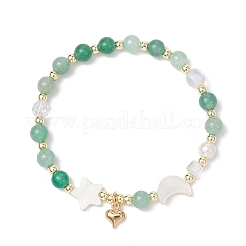 Natural & Synthetic Gemstone Round Beads Stretch Bracelets for Women&nbsp;BJEW-JB11663