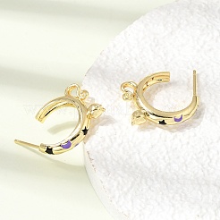 Brass Enamel Stud Earrings&nbsp;KK-CBA8324-23G