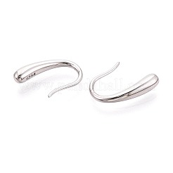 スターリングシルバーのティアドロップ型ダングルイヤリング925個  プラチナ  14.5~15x3mm&nbsp;STER-N016-129P