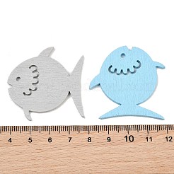 木製の切り欠き  魚  DIYクラフト用品  ミックスカラー  40x40x2.5mm  約50個/袋&nbsp;WD-CBACC5B-29