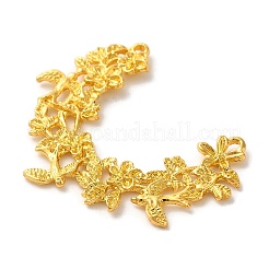 ラックメッキ合金ペンダント  花  ゴールドカラー  37.5x51x3mm  穴：2mm&nbsp;STAS-M016-03G