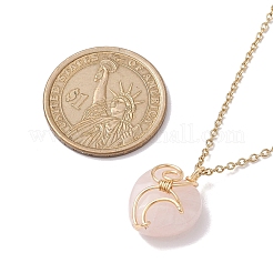 Natural & Synthetic Mixed Gemstone Heart Pendant Necklaces&nbsp;NJEW-JN04683
