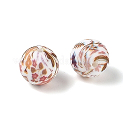 花柄シリコンビーズ  ラウンド  カラフル  15mm  穴：3mm&nbsp;SL-CBAC986-03A