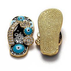 Brass Clear Cubic Zirconia Pendants&nbsp;KK-B028-10G-C