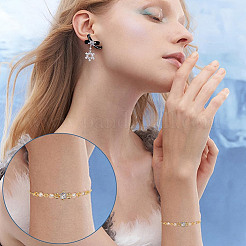 40Pcs 2 Colors Rack Plating Brass Pave Clear Cubic Zirconia Links&nbsp;FIND-HY0003-91