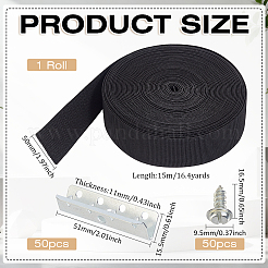 15M Flat Wide Polyester Elastic Cord&nbsp;OCOR-MA0001-98