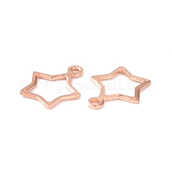 304ステンレススチールチャーム  スター  ローズゴールド  12.8x11x1mm  穴：1mm&nbsp;LS-STAS-P227-21RG
