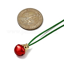 3Pcs 3 Styles Aluminum Christmas Bell Pendant Rattail Satin Cord Necklaces&nbsp;NJEW-JN05506-02