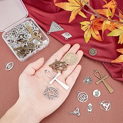 56Pcs 14 Style Tibetan Style Alloy Pendants&nbsp;TIBEP-PH0001-31