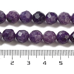 天然レポドライトビーズ連売り  ファセット加工されたフットボール六角形カット  ラウンド  8mm  穴：1.1mm  約49個/連  15.04インチ（38.2cm）&nbsp;G-C150-B03-01