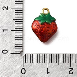 304ステンレススチールエナメルペンダント  イオンプレーティング（ip）  18KGP本金メッキ  苺  15x11x4.5mm  穴：1.5mm&nbsp;STAS-Z163-22G-04