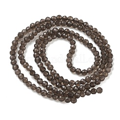 天然石スモーキークォーツビーズ連売り  ラウンド  多面カット  3x2.5mm  穴：0.6mm  約154~155個/連  15.55''（39.5センチメートル）&nbsp;G-Z164-B01-2.5mm