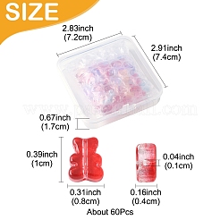 60Pcs Transparent Spray Paint Glass Beads&nbsp;GLAA-FS0002-09