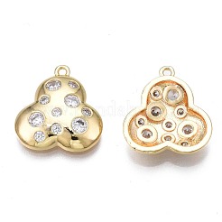 Brass Micro Pave Clear Cubic Zirconia Charms&nbsp;KK-N232-259