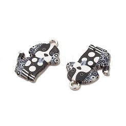 合金エナメル パンツ  鉛フリー＆カドミウムフリー  プラチナ  犬チャーム  ミックスカラー  21.5x16x2mm  穴：1.8mm&nbsp;ENAM-K067-49P