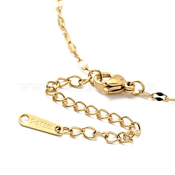 Ion Plating(IP) 304 Stainless Steel Maple Leaf Pendant Necklace with Dapped Chains for Women&nbsp;NJEW-G085-12G