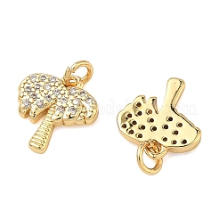 Brass Micro Pave Cubic Zirconia Pendants&nbsp;KK-A291-15G