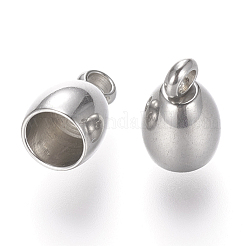 Tarnish Resistant 201 Stainless Steel Cord Ends&nbsp;X-STAS-P118-01