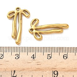 304ステンレスペンダント  蝶結び  18KGP本金メッキ  26.5x15.5x3mm  穴：1.5mm&nbsp;KK-D503-40G