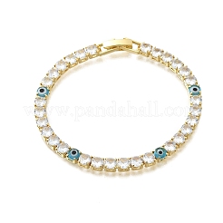 Brass Enamel Link & Charm Bracelets&nbsp;BJEW-Z094-02G-01A