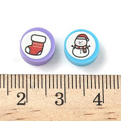 Printed Handmade Polymer Clay Beads&nbsp;CLAY-I016-08C