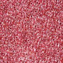 透明な内側の色のガラスシードラウンドビーズ6/0個  丸い穴  インディアンレッド  4x3mm  穴：1.2mm  100個/ 10g&nbsp;X1-SEED-N006-004L
