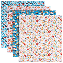 ポリコットン生地  衣類用アクセサリー  混合図形  500x450x0.2mm  約4個/セット&nbsp;DIY-WH0591-598B