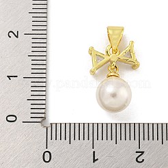 Rack Plating Brass Pave Cubic Zirconia Pendants&nbsp;KK-G513-25G