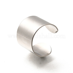 316サージカルステンレススチールオープンカフリング  女性用ワイドバンドリング  ステンレス鋼色  15mm  調整可能&nbsp;RJEW-F170-01P-04