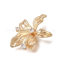 Brass Micro Pave Clear Cubic Zirconia Pendants&nbsp;KK-N290-25G