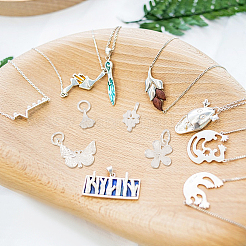 4Pcs 4 Styles 925 Sterling Silver Pendants Sets&nbsp;STER-GO0001-39