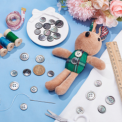Natural Black Lip Shell Buttons&nbsp;BUTT-ME0001-12